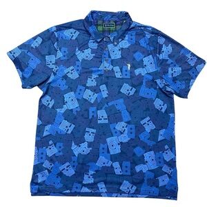 William Murray Golf Men’s Polo Shirt XL Blue Candid Camera Stretch